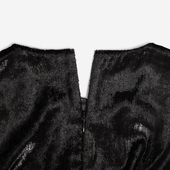 Black Serenity Sleeveless Velvet Shift Dress‎ Size 2 Wedding Guest - Picture 10 of 10